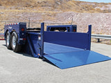 Rear view of Air Tow 3D-12 trailer with loading ramp down on asphalt surface