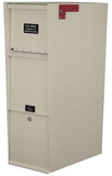 Tan mailbox with U.S. Mail label on a white background