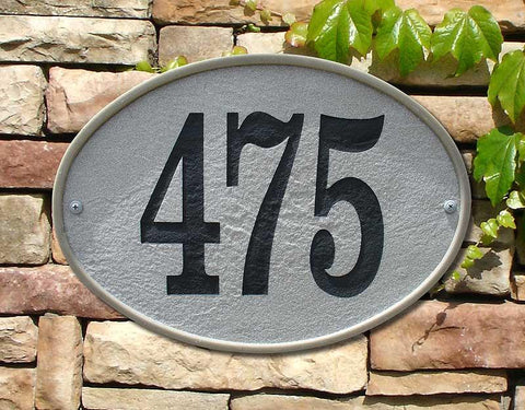 Crushed Stone Oval Address Plaque